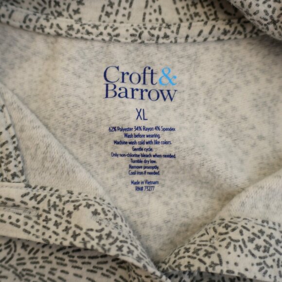 Croft & Barrow Gray Paisley Button Mock Neck XL Sweater Polyester Rayon Spandex - Picture 7 of 7